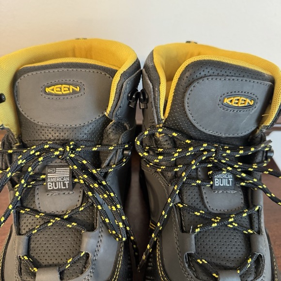 Size 13D KEEN Logandale WP Mens Black Steel Toe Waterproof Work Boots - Picture 13 of 15